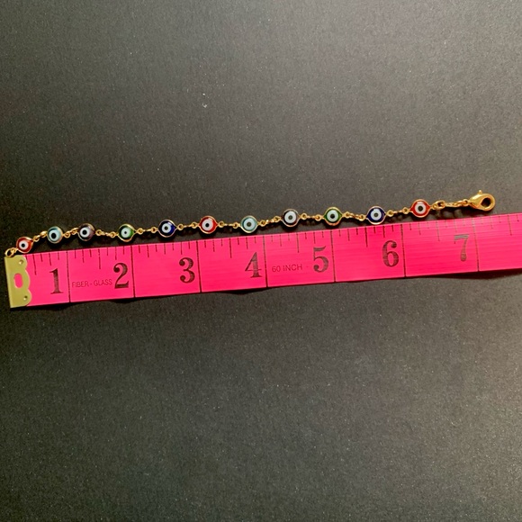 Dainty Evil Eve Charm Bracelet - Picture 3 of 3